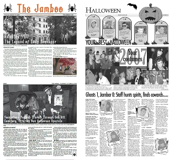 Old Jambar newspaper spreads and archive pages used for research